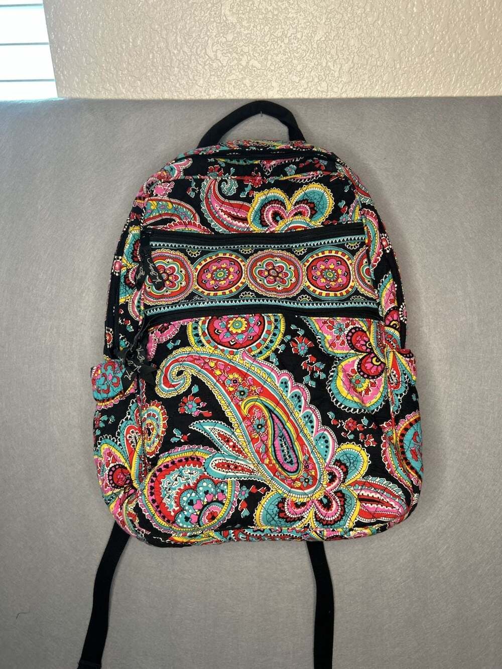 Vera Bradley Campus Backpack French Paisley Quilted Cotton